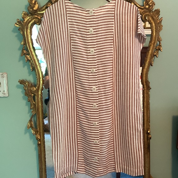 Madewell red and White Striped Top, size small, so chic!! Summer linen dress 🌺 - Picture 6 of 6